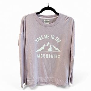 Thread & Supply Lavender Mountain Graphic Oversized Sweatshirt- Small